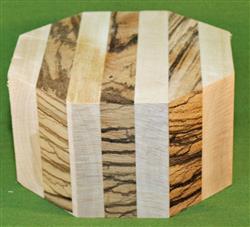 Bowl #419 - Striped Segmented Bowl Blank - Yellow Birch & Zebrawood ~ 6" x 3" Tall ~ $39.99